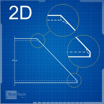 Blueprint 2D řezu profilu laserem