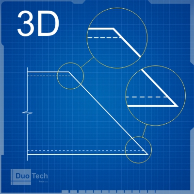 Blueprint 2D řezu profilu laserem